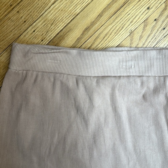 JAPPAREL Tan Ribbed Midi Skirt XL, Pull-On Stretch Waistband, Made in USA - Picture 3 of 6